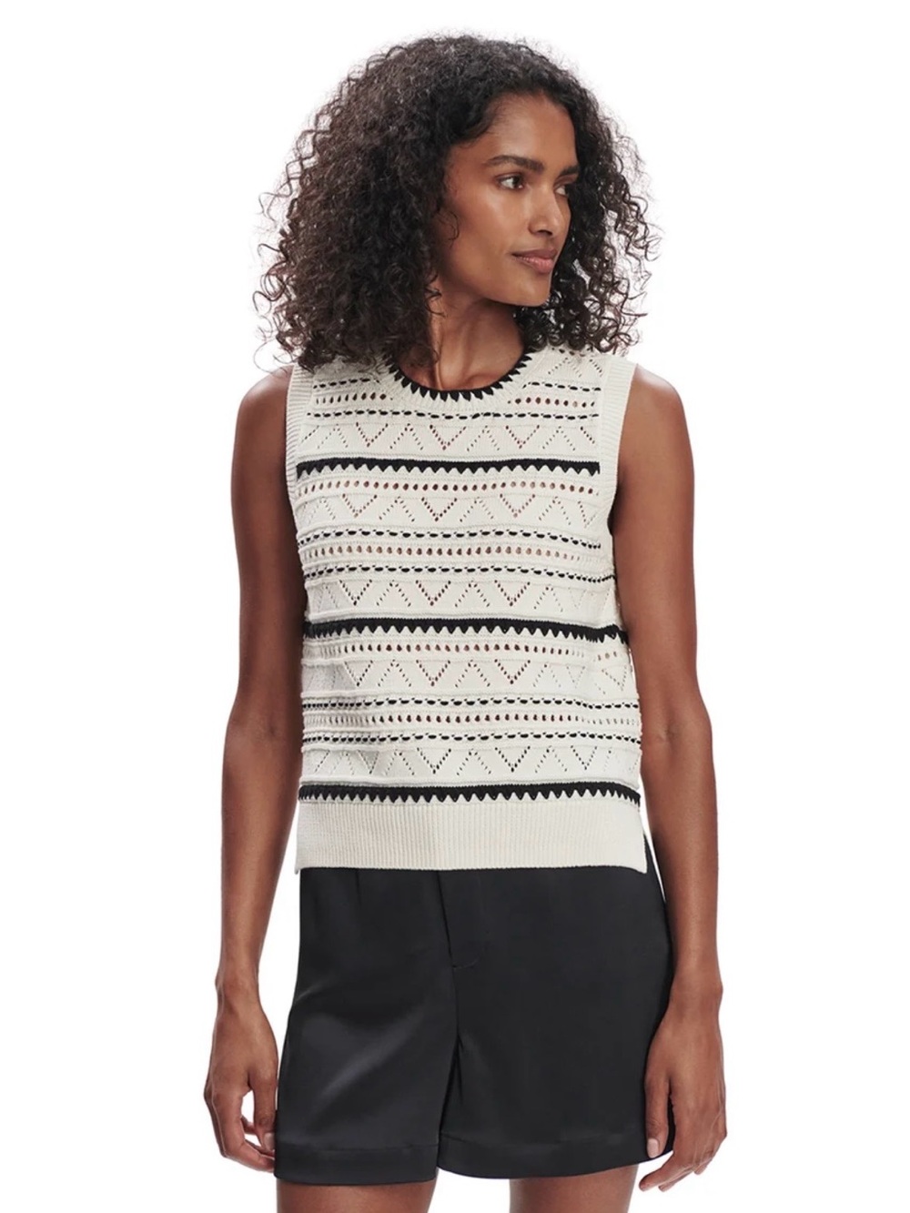 Varley Athena pointelle knit vest